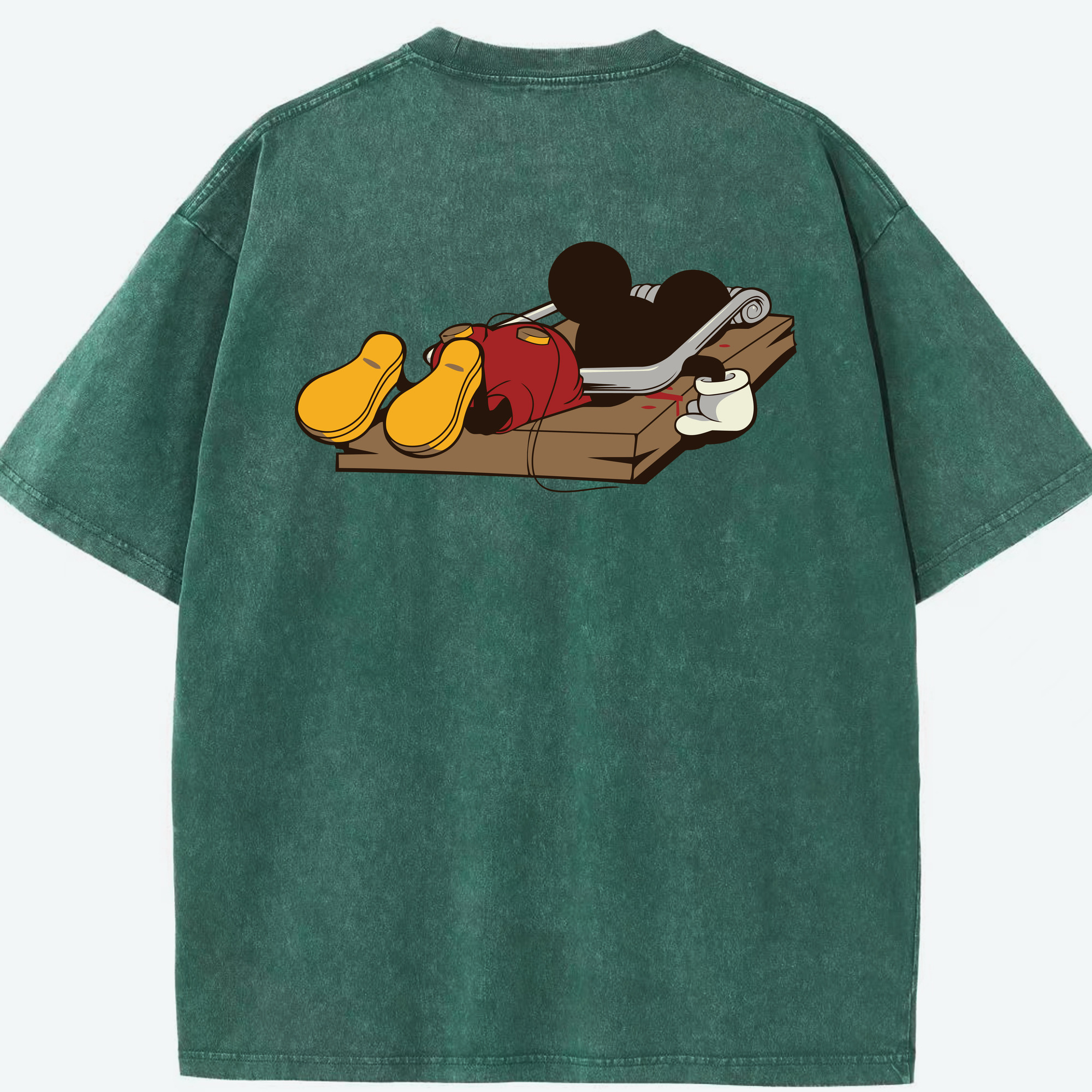 （画像用） ミッキーマウス Mickey Mouse 綿100% ヴィンテージ風 半袖Tシャツ（背面プリント）